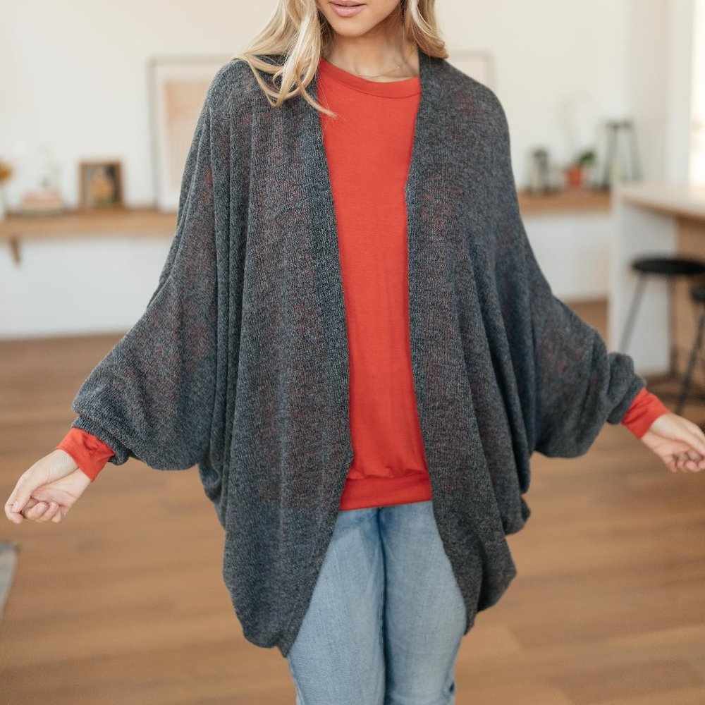 Slouchy Cardigan in Charcoal